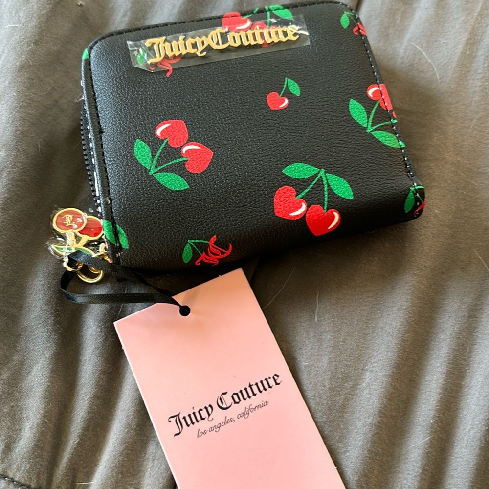 NWT black cherry print Juicy Couture wallet